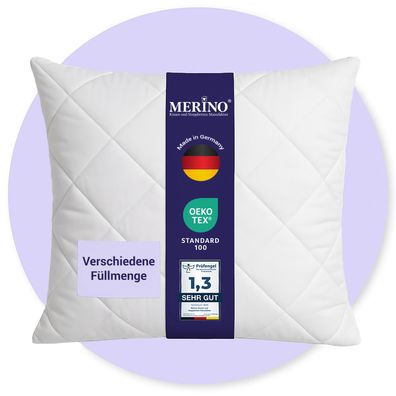 Merino Premium Perle Steppkissen Kopfkissen Kissen Bettkissen Schlafkissen Sofakissen