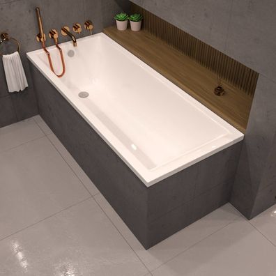 ECOLAM Badewanne 160x70 Acrylwanne Marella Rechteck TOP Qualität Füße Ablauf VIEGA