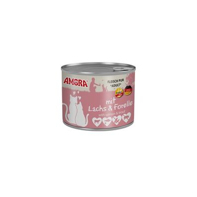 AMORA Cat Dose Fleisch Pur mit Lachs & Forelle 6 x 200g