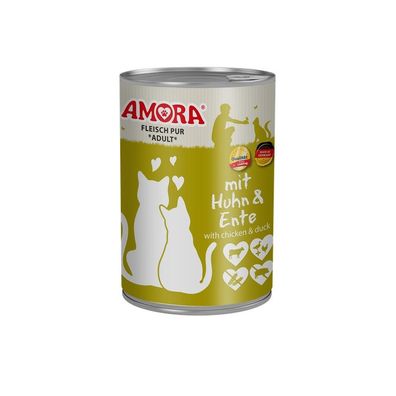 AMORA Cat Dose Fleisch pur Huhn & Ente 12 x 400g