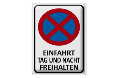 Blechschild 40 x 30 cm Einfahrt Tag und Nacht freihalten