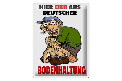 Blechschild 40 x 30 cm Hier Eier aus deutscher Bodenhaltung