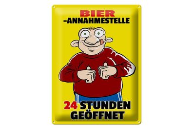 Blechschild 40 x 30 cm Alkohol Bierannahmestelle 24h geöffnet Bier