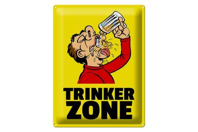 Blechschild 40 x 30 cm Alkohol Trinkerzone Bierkrug