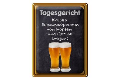 Blechschild 40 x 30 cm Tagesgericht Schaumsüppchen Hopfen