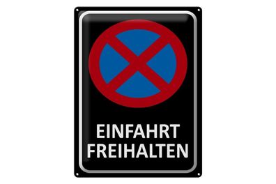 Blechschild 40 x 30 cm Einfahrt freihalten schwarz