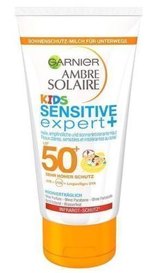 Garnier Ambre Solaire Kinder-Sonnenmilch SPF50 + , 50ml, Wasserfest, Schnell Einzi