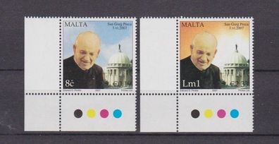 Malta 2007 postfrisch MiNr. 1516-1517 Heiligsprechung von Pater George Preca