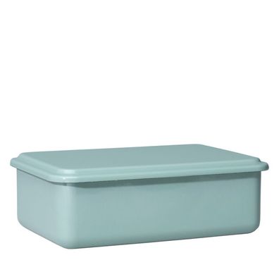 Riess Récipient à provisions émaillé avec couvercle 23x15x7 cm vert sauge