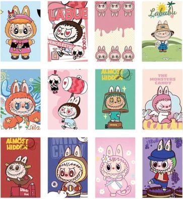 Labubu Sammelkarten - 55 glitzernde Motive im Set