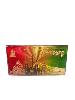Magnet Epox Skyline Hamburg bunt