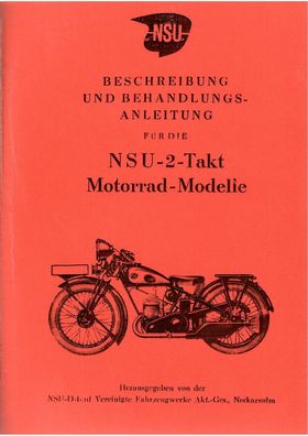 Bedienungsanleitung NSU-2-Tackt Motorrad Modelle NSU 175 Z NSU 251 Z NSU 201 Z