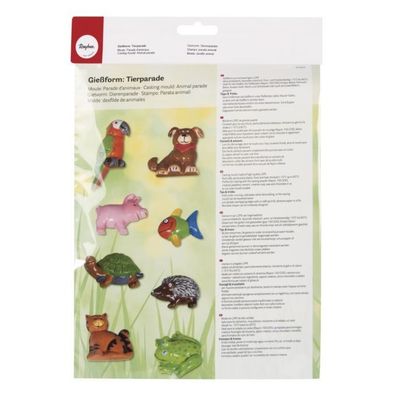 Rayher Gießform Tierparade Tier Giessform 3600500 Basteln Deko Deco Gießformen Raysin