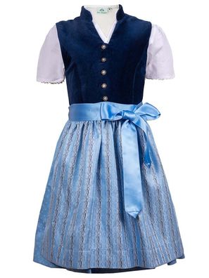 Kinderdirndl Ella mit Bluse blau