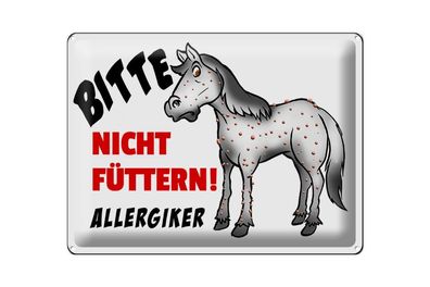 Blechschild 40 x 30 cm Bitte nicht füttern Pferd