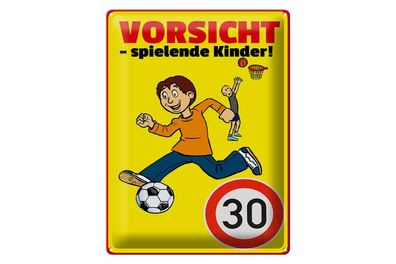 Blechschild 40 x 30 cm Vorsicht spielende Kinder 30Kmh