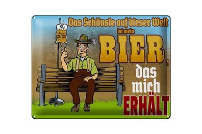 Blechschild 40 x 30 cm Schönste auf dieser Welt Bier