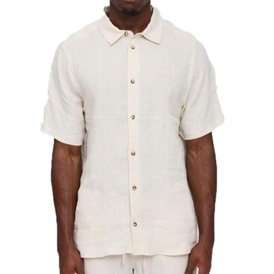 MAZINE Hemd Shortsleeve Linen Shirt moon - Größe: M