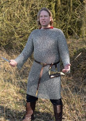 Kettenhemd Hauberk, vernietet, ID 9 mm, verzinkt