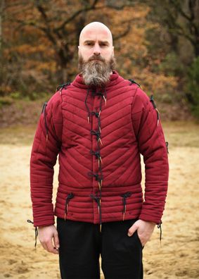 Rüstwams mit Nesteln, weinrot - schwarz