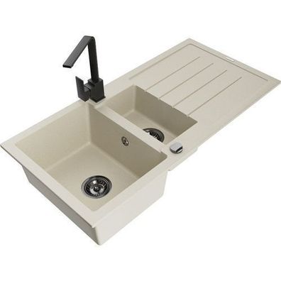 Mexen Andres Granitspüle Beige mit Mischbatterie