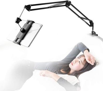 Tablet-Ständer für Bett - 360° drehbar, stabiler Aluminiumarm, für 4,5-12,9 Zoll