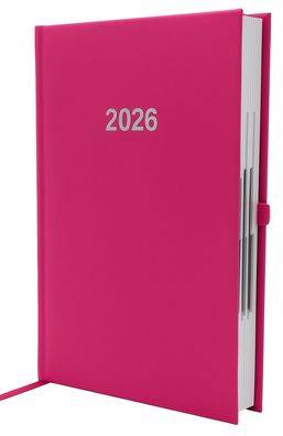 2026 ADINA Buchkalender Chefplaner A5 pink 1 Tag 1 Seite auch sonntags