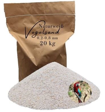 Vogelsand Weiß 20?kg 0,2–0,8?mm