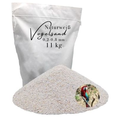 Vogelsand 0,2-0,8mm weiß keimfrei 11 kg ohne Zusatzstoffe wie Anis und Grit