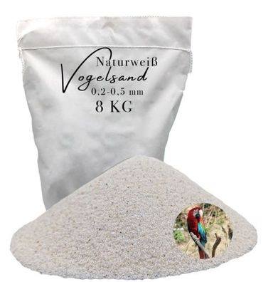 Vogelsand 0,2-0,5mm weiß 8 kg keimfrei ohne Zusatzstoffe wie Anis und Grit