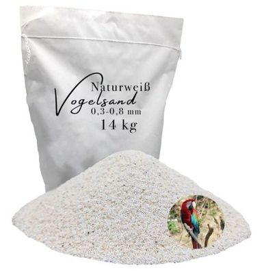 Vogelsand 0,3-0,8mm weiß keimfrei 14 kg ohne Zusatzstoffe wie Anis und Grit