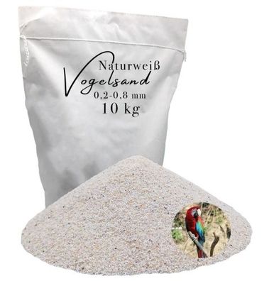 Vogelsand Weiß 0,2–0,8?mm – 10?kg für Voliere & Federpflege