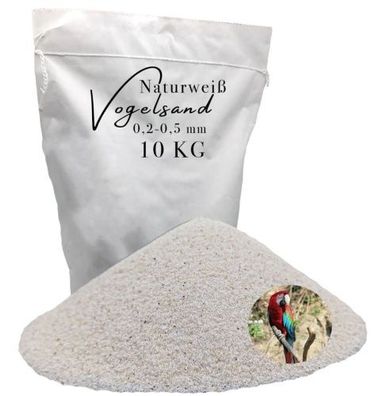 Vogelsand Weiß 0,2–0,5?mm – 10?kg keimfrei für Volierenvögel & Federpflege