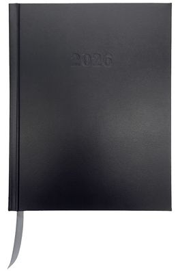 2026 Günstiger Buchkalender Chefplaner A5 schwarz 1 Tag 1 Seite auch sonntags
