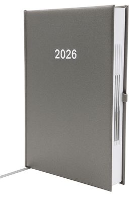 2026 ADINA Buchkalender Chefplaner A5 anthrazit-metallic 1 Tag 1 Seite auch sonntags