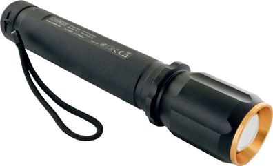Schwaiger TLED600S LED Taschenlampe mit Zoom Funktion mit 3x Batterie Ersatz schwarz