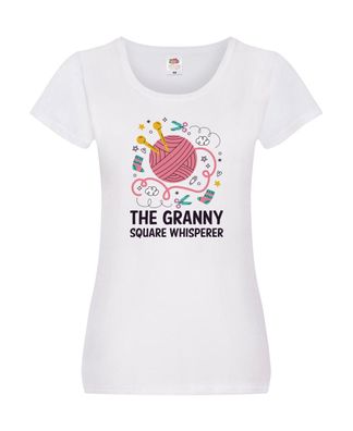 The Granny Square Whisperer | Socken | Schere, Damen Shirt Weiß