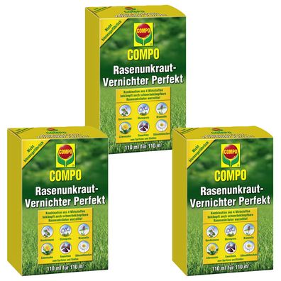 3 x COMPO Rasenunkraut-Vernichter Perfekt, 110 ml
