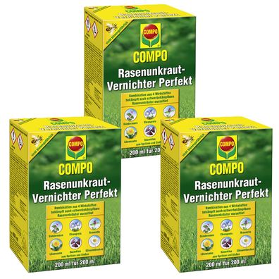 3 x COMPO Rasenunkraut-Vernichter Perfekt, 200 ml