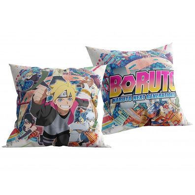 Boruto | Next Generation | 40 x 40 cm Kinder Deko-Kissen | Wende-Motiv