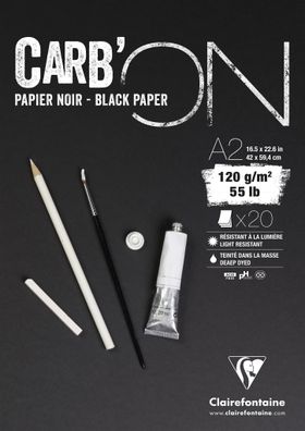 Clairefontaine Carb'On A2 Schwarz 120g 20Bl