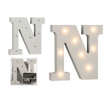 OOTB Beleuchteter Holz-Buchstabe N mit 8 LED