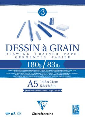 Clairefontaine Zeichenblock A5 verleimt 180g 30Bl