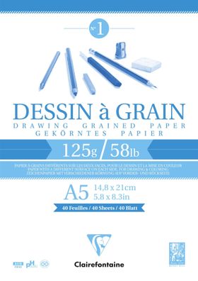 Clairefontaine Zeichenblock kopfgel A5 125g 40Bl
