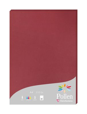 Clairefontaine Papier A4 210g bordeaux 25Bl
