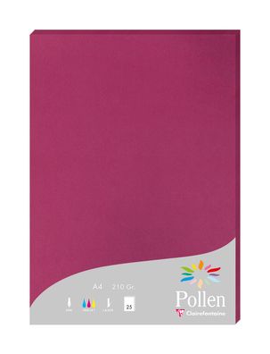 Clairefontaine Papier A4 Pollen 210g himbeer 25Bl