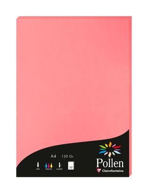 Clairefontaine Papier A4 Pollen 120g litschi 50Bl