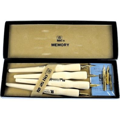 CMI Kalligrafie Set 12 teilig mit 4 Schriftfederhaltern Etui