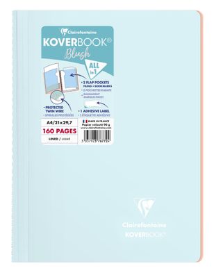 Clairefontaine Spiralblk lin Koverbook Blush A4 bl
