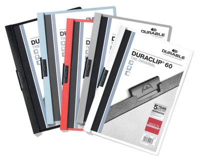 Durable Klemm-Mappe Duraclip 60 f sort für 60 Blatt A4 tr Deckblatt
